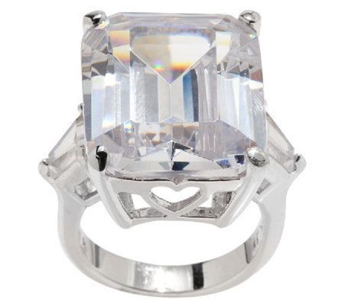 QVC Kenneth Jay Lane Silvertone Ravishing Beauty Ring Size 5