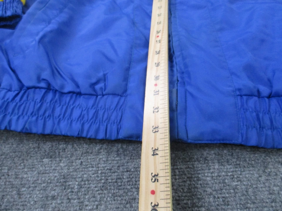 Chaqueta Nascar De Colección Hombres XL Azul Amarillo Puffer Nuez moscada Carreras Logo Deportes Gordon Foto 4 de 4