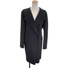 Celine Wool Cashmere Blend Collarless Coat Size 36 Black Women Made in Italy