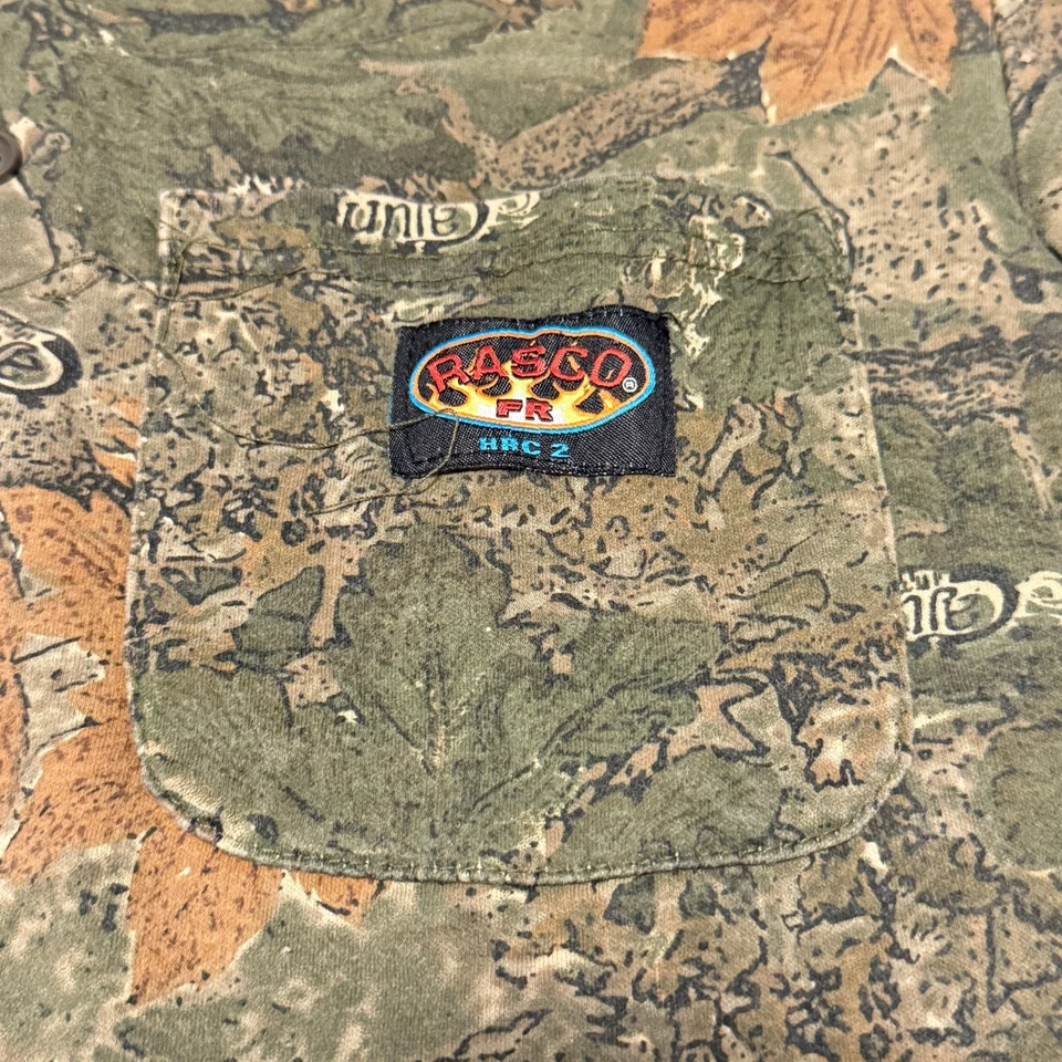 Camisa de trabajo Henley vintage Rasco FR para hombre mediana camuflada resistente al fuego Foto 2 de 4