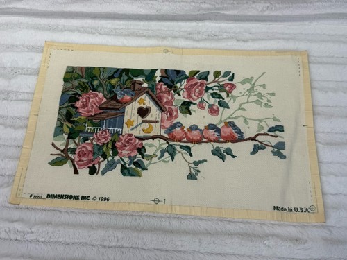 Dimensions Finished Completed Stamped Cross Stitch LITTLE BIRDS IN A ROW