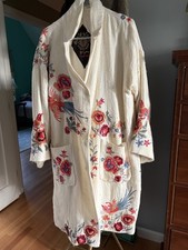 gorgeous embroidered Johnny Was 3/4 length lined coat worn 3 times