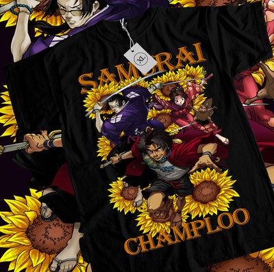Anime Walk Mugen Jin Fuu Kasumi Samurai Champloo Black T-Shirt Size S-5XL