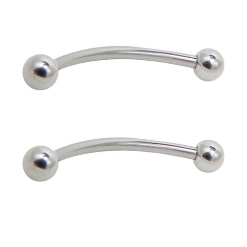 2 piercings para la punta de la lengua, barra largo 13mm, grosor 1,2mm, acero