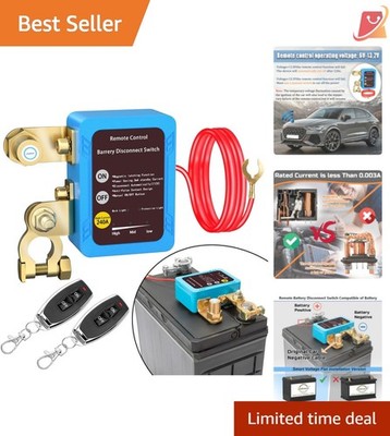 Remote Battery Disconnect Switch 12V 240A Car RV Kill Switch Anti-Theft