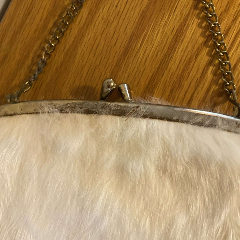 Vintage Fur Purse With Metal Kisslock Clasp  - Image 3 of 4