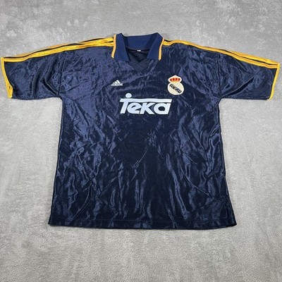Vintage Real Madrid Jersey Mens Large Blue La Liga Soccer Shirt