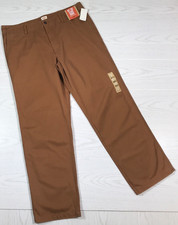 Dockers Khaki Pants 38x32 Brown Flat Front D2 Straight Fit 100 Cotton Y2K New
