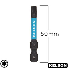 Image of 1 x T27 Torx 50mm 2" Impact Screwdriver Bit Star Magnetic 1/4" Universal KELSON