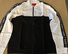 GUESS Los Angeles Men's Cotton Jacket White/Black Color Size Large