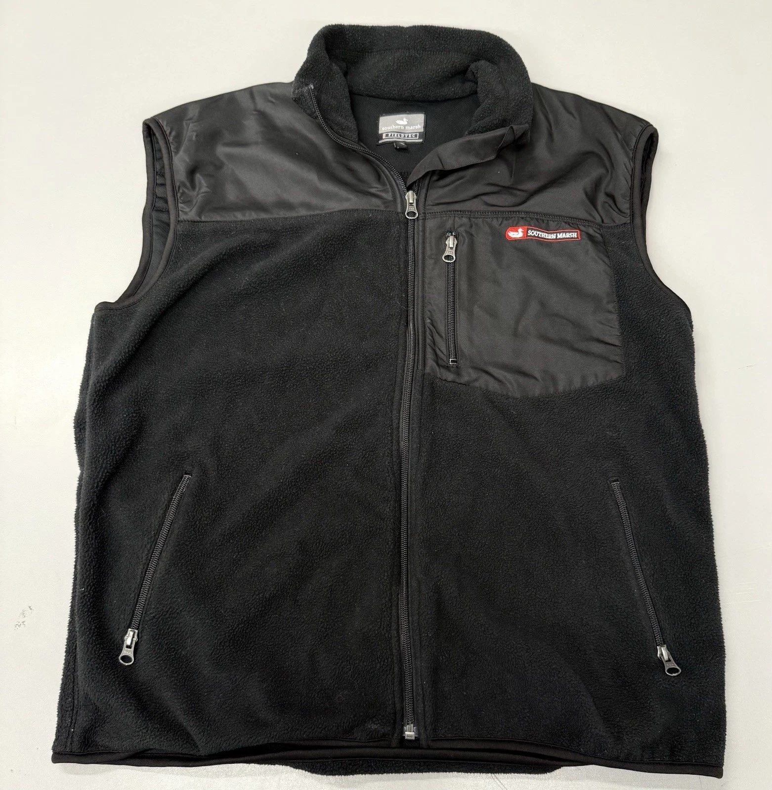 Southern Marsh Fieldtec Men's Full Zip Fleece Vest Size Medium Black Outdoors