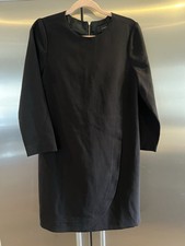 J Crew 8 NWT Tulip Hem Black Shift Dress Long Sleeve Gold Zipper