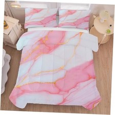 Marble Comforter Set Pale Pink Chic Bedding Sets Size for Girls Full Lb01-08