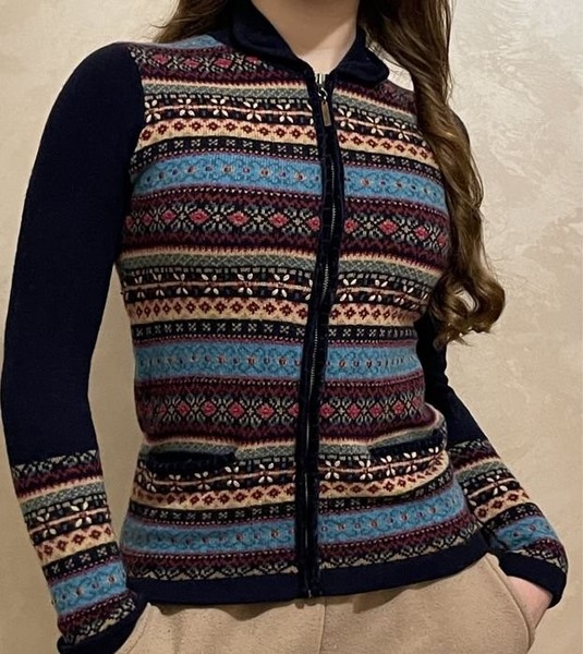 Women Laura Ashley Sweater Multicolor Wool 36