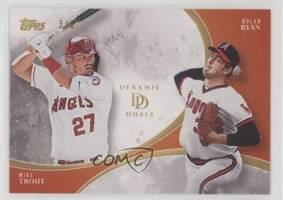2023 Dynamic Duals Online Exclusive Orange 3/5 Nolan Ryan Mike Trout #21 HOF e8a