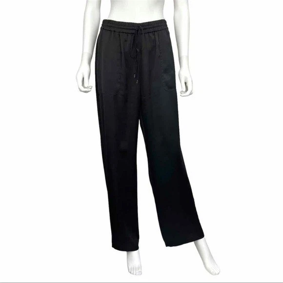 Pantalon Large ELIE TAHARI Noir Brocart Géométrique - Taille 10 - Tissu Extensible (Tencel/Rayon) - Neuf Sans étiquettes