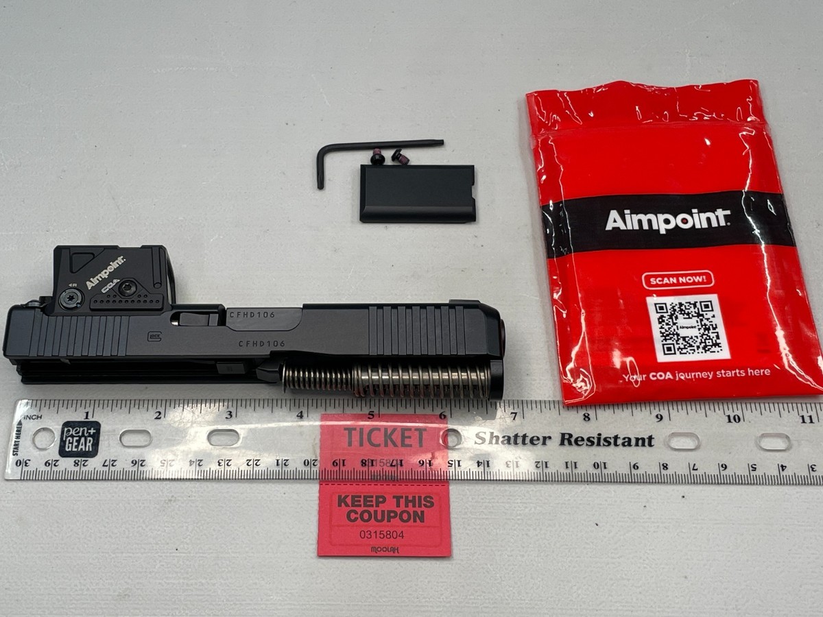 Factory Glock 19 Gen 5 COA Aimpoint slide barrel complete MOS8 9mm
