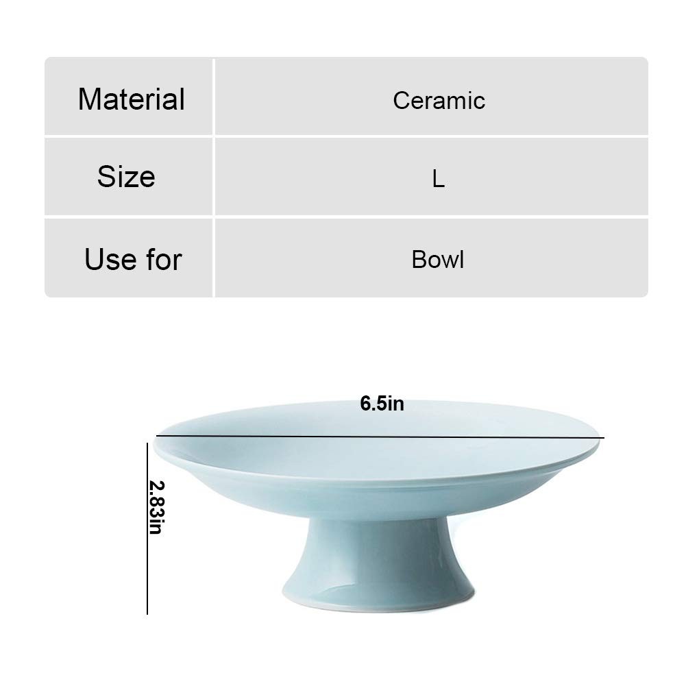 Ceramic Footed Bowl Round Pedestal Fruit Dessert Stand Kitchen Counter Decor 8.3