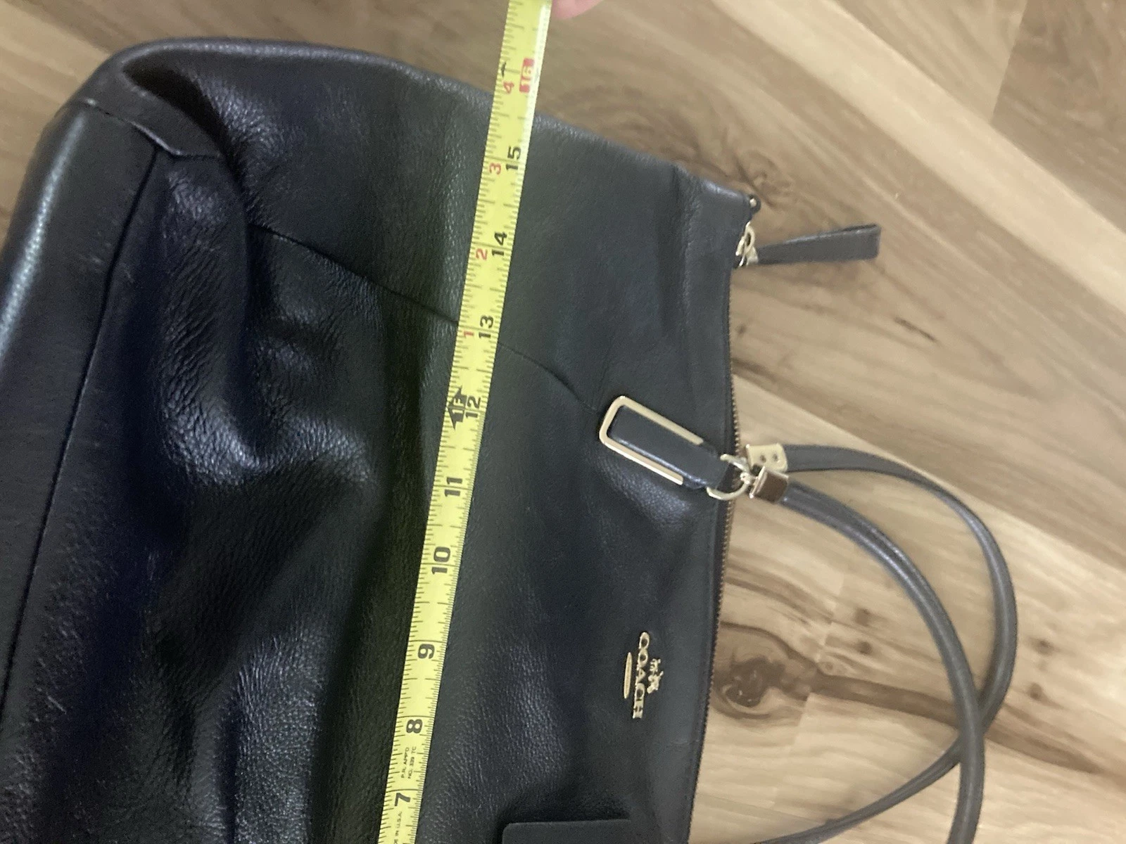 Borsa Coach Kelsey pelle ciottolata blu navy borsa a tracolla F34463 hardware oro