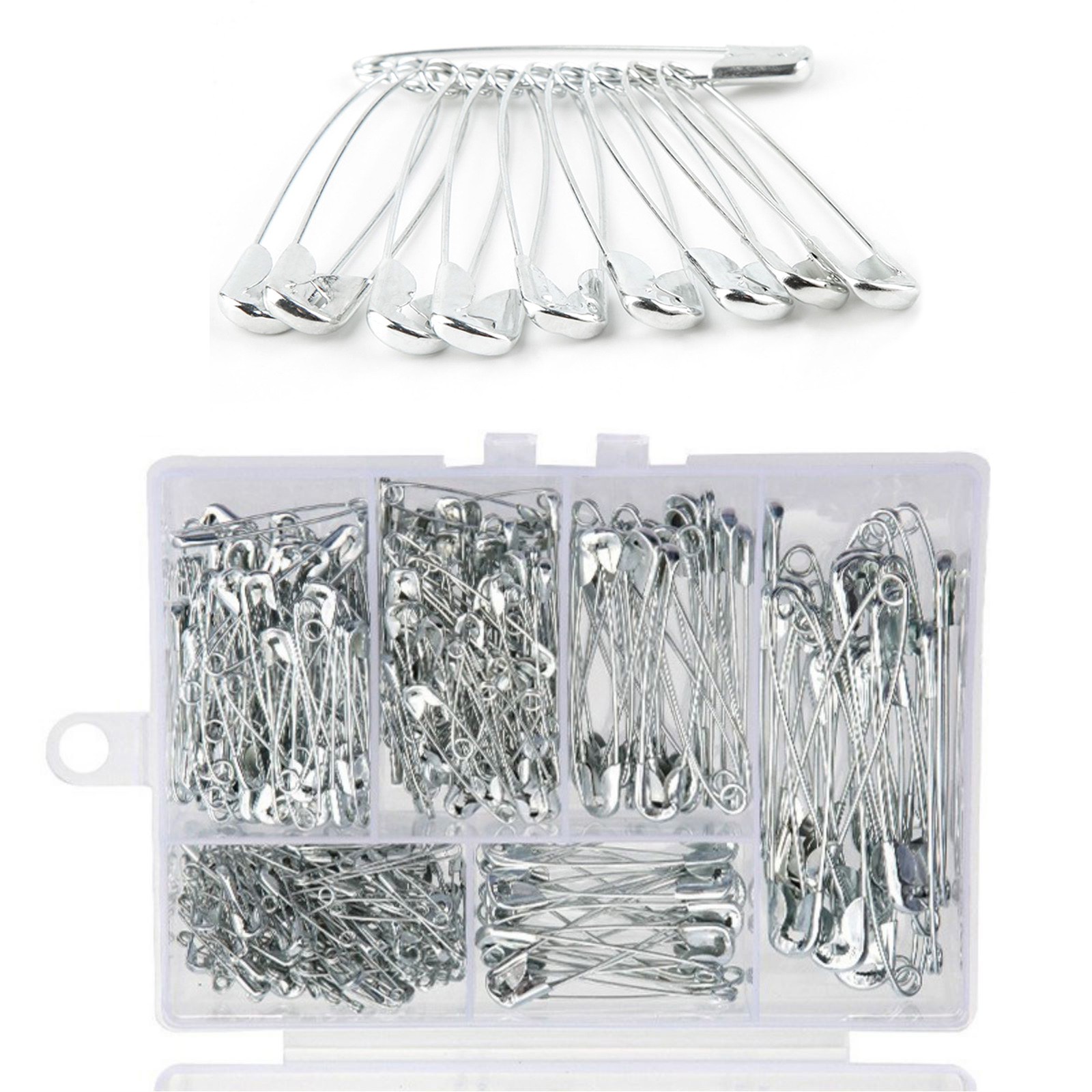 300Pcs Safety Pins Assorted 6 Size For Sewing Crafting Tailoring Clothing DIY