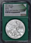 2007 $1 AMERICAN SILVER EAGLE UNC EP US Mint Sealed Box 1 oz .999 NGC MS70 A6430