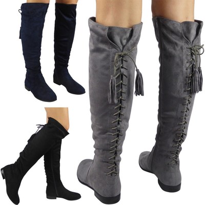 tie up knee boots
