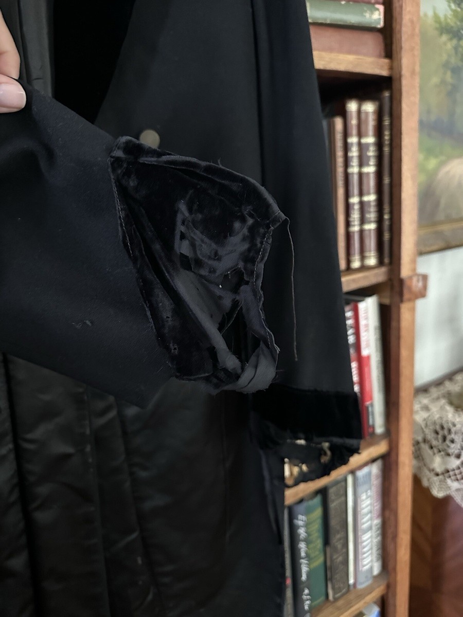 Antique 1901 Edwardian Victorian Men's Black Dress Coat Suit