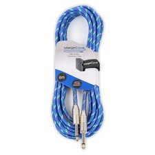 Stagecore 6m Blue Braided 6.35mm 1/4" Jack to Jack Lead Instrument Guitar Bass