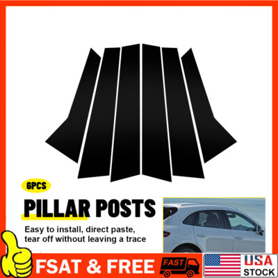 6X Carbon Fiber Door Window Trim Pillar Posts Cover For Porsche Macan 2014-22 B