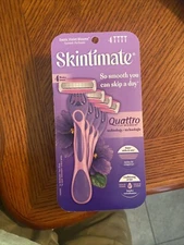 Skintimate Quattro Women's Disposable Razor Exotic Violet Blooms 4 Razors