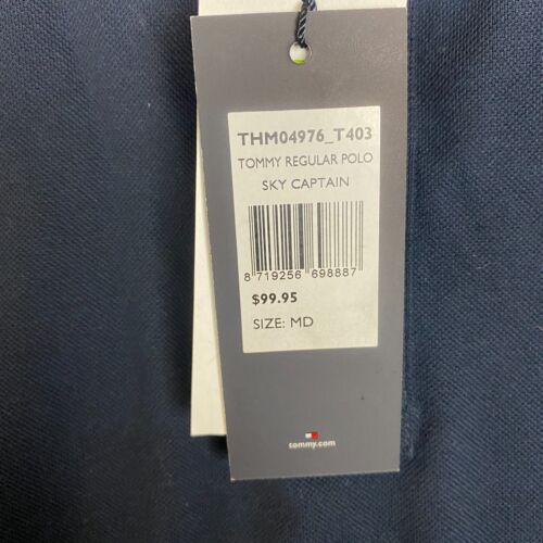 Tommy Hilfiger Polo Shirt Mens Medium Navy Sky Captain Regular Fit NEW RRP $100 - Picture 4 of 10