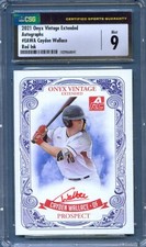 2021 Onyx Vintage AUTORAPH Red Ink /25 CAYDEN WALLACE Arkansas Razorbacks CSG 9