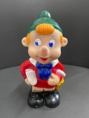 RUBBER PINOCCHIO NO BRAND LEDRA 70s/80s nose up yellow umbrella 22cm