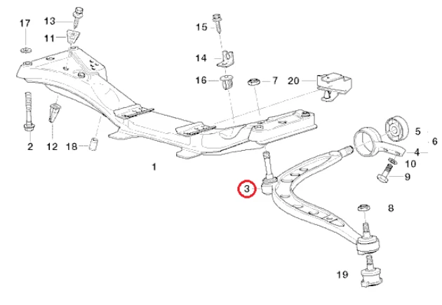 BMW 3 E36 Front Left Lower Control Arm 31126758513 6758513 318i  