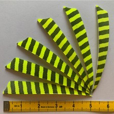 50PCS 5inch Striped Fluorescent Yellow Shield Fletches Feathers Fletching RW LW