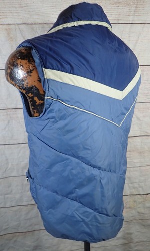 Montgomery Ward Vintage Reversible Puffer Vest Youth Kids size L Blue White - Picture 3 of 20