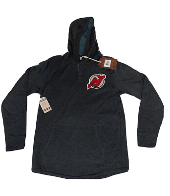 New Jersey Devils Mitchell and Ness Hooded Long Sleeve Size Large