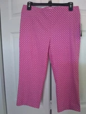 CounterParts Pants Size 6P (Petite), Pink/White, Pull-On Stretch, Crop Length