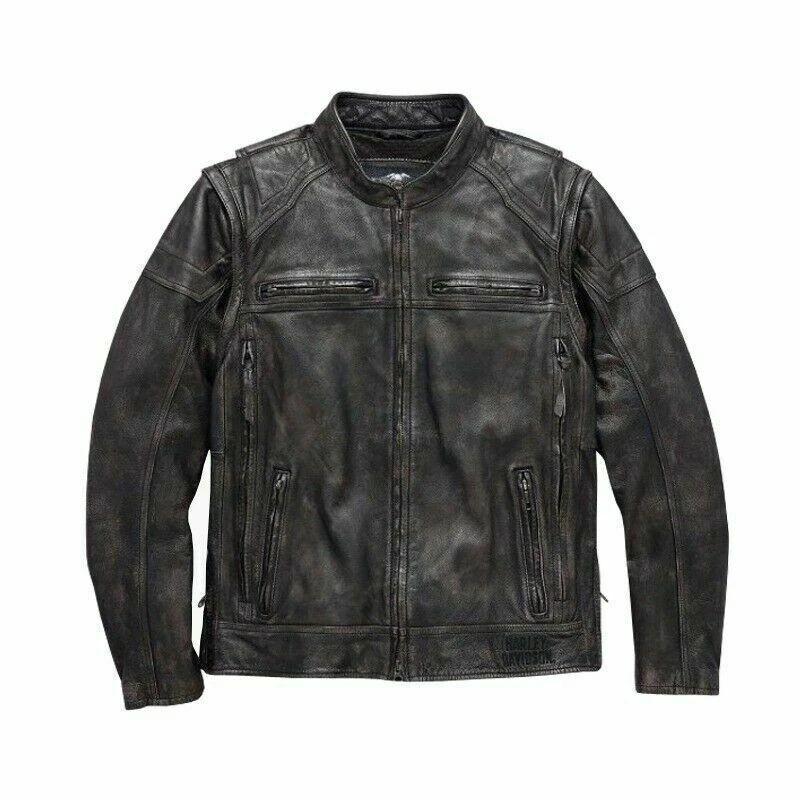 Men's dauntless convertible leather best sale jacket