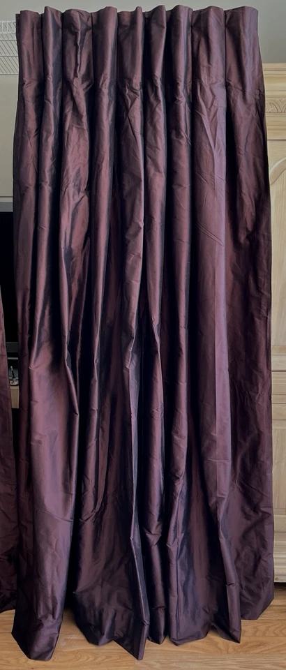 Williams-Sonoma Home Suntuosa Cortina de Seda Cortina Plisada Invertida 48 X 84 Forrada Foto 2 de 4