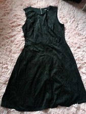 Suede Front Little Black Dress LBD size 10 new with tags