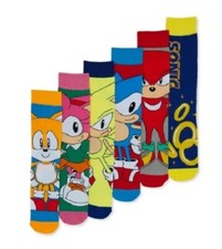 Sonic The Hedgehog NEW Men's BioWorld Crew Socks, 6-Pack Fits Shoe 8-12
