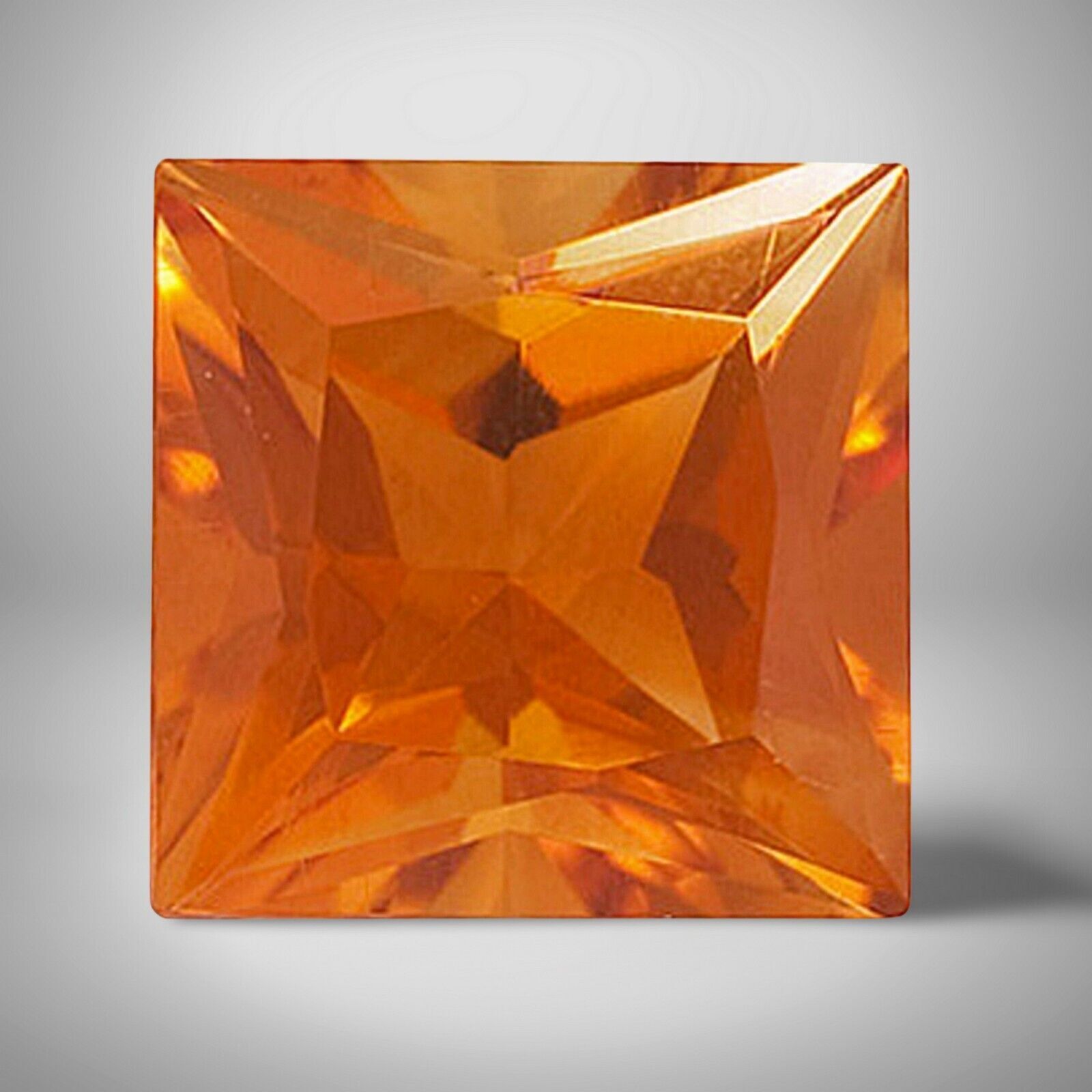 Citrine Square Cut 2 Carat 8mm Flawless Gemstone for Jewelry