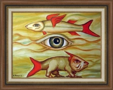 Original painting Oil canvas CONTEMPORARY ART surrealism abstract by Pronkin 08