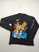 Looney Tunes Space Jam Boys Long Sleeve Black T-Shirt Size Small