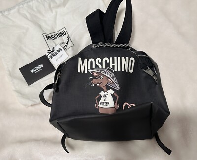 Moschino Rat a Porter Black Backpack Authentic