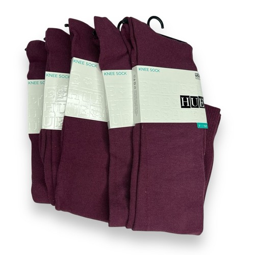 Women’s Hue Soft Flat Knit Knee High Socks Burgundy One Size Fits Most 5 Pair