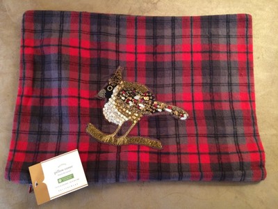 Pottery Barn Beaded Jeweled Bird Pillow Cover 12 X 16 Timeless