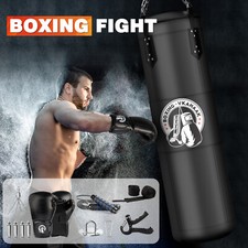 Heavy Boxing Punching Bag Training Gloves Speed Set Kicking MMA Workout GYM