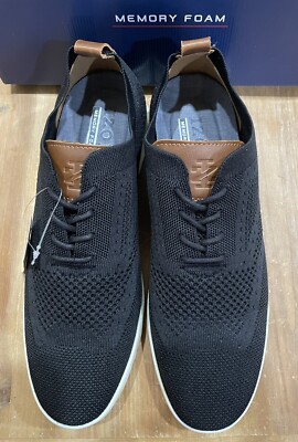 IZOD Men's Breeze Black Knit Casual Oxford Style Shoes Sneaker